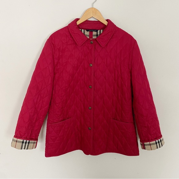 Burberry Classic Quilted Riding Jacket Red Size Small/Medium - Picture 4 of 9